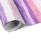 Girly Paarse Blush Roze Rode Strepen Cadeaupapier (Rol Hoek)