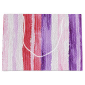 Girly Paarse Blush Roze Rode Strepen Kerst Groot Cadeauzakje (Voorkant)