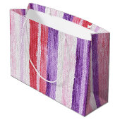 Girly Paarse Blush Roze Rode Strepen Kerst Groot Cadeauzakje (Achterkant Gekanteld)