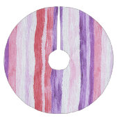 Girly Paarse Blush Roze Rode Strepen Kerst Kerstboom Rok (Voorkant)