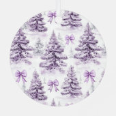 Girly Paarse Blush Roze Rode Strepen Kerst Metalen Ornament (Achterkant)