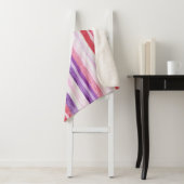 Girly Paarse Blush Roze Rode Strepen Kerst Sherpa Deken (In situ)