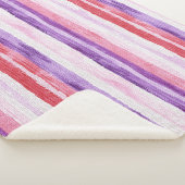 Girly Paarse Blush Roze Rode Strepen Kerst Sherpa Deken (3/4)