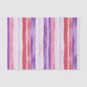 Girly Paarse Blush Roze Rode Strepen Kerst Tissuepapier (Voorkant)