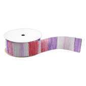 Girly Paarse Blush Roze Rode Strepen Verjaardag Grosgrain Lint (Spoel)