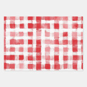 Girly Paarse Blush Roze Rode Strepen Verjaardag Inpakpapier Vel (Voorkant 3)