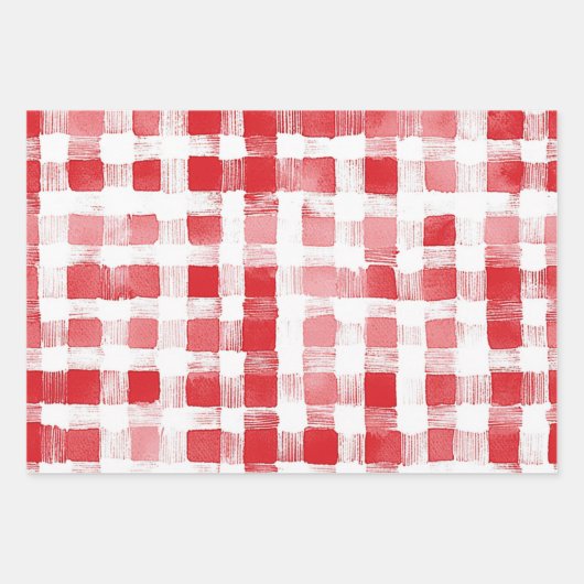 Girly Paarse Blush Roze Rode Strepen Verjaardag Inpakpapier Vel