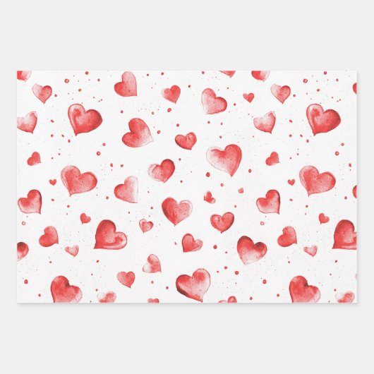 Girly Paarse Blush Roze Rode Strepen Verjaardag Inpakpapier Vel (Voorkant 2)