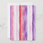 Girly Paarse Blush Roze Rode Strepen Verjaardag Kaart (Achterkant)
