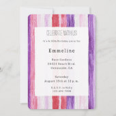 Girly Paarse Blush Roze Rode Strepen Verjaardag Kaart (Voorkant)
