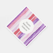 Girly Paarse Blush Roze Rode Strepen Verjaardag Servet (Hoek)