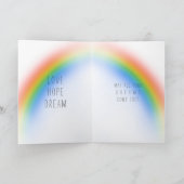 Girly Paarse Eenhoorn Regenboog gepersonaliseerde Kaart (Binnen)