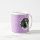 Girly Paarse faux sparkly twee foto hart accent Koffiemok (Voorkant rechts)