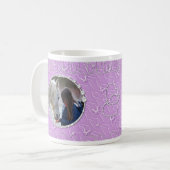 Girly Paarse faux sparkly twee foto hart accent Koffiemok (Voorkant links)