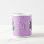 Girly Paarse faux sparkly twee foto hart accent Koffiemok (Center)