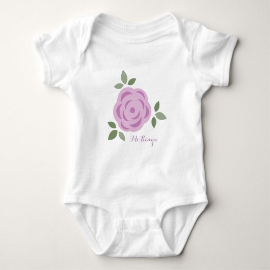 girly Paarse flower Romper (Voorkant)