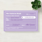 Girly Paarse Geld Manifestatie Check Post-it® Notes (Kantoor)