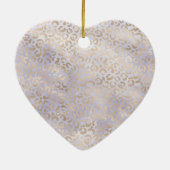 Girly Paarse Glam Gold Leopard Print Waterverf Keramisch Ornament (Achterkant)