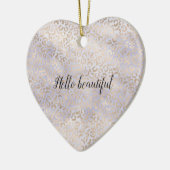 Girly Paarse Glam Gold Leopard Print Waterverf Keramisch Ornament (Links)