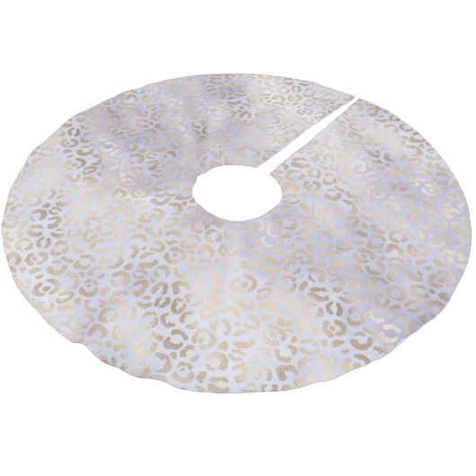 Girly Paarse Glam Gold Leopard Print Waterverf Kerstboom Rok (Gekanteld)