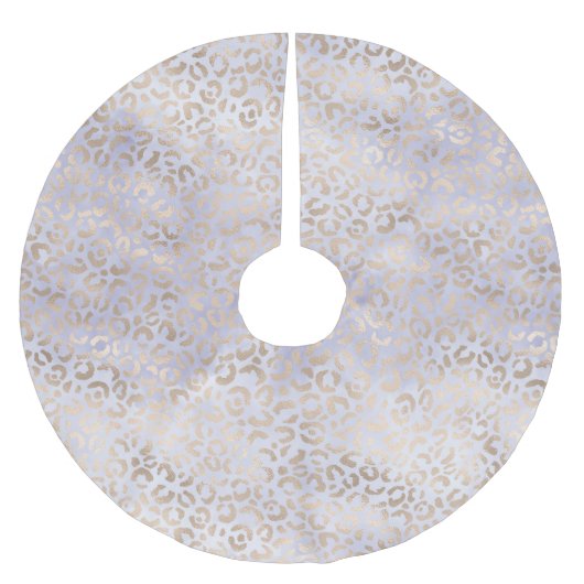 Girly Paarse Glam Gold Leopard Print Waterverf Kerstboom Rok (Voorkant)