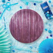 Girly Paarse Glam Tinsel Stripes Papieren Bordje (Feest)