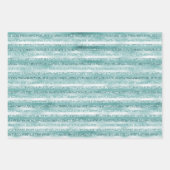 Girly Paarse Glitter Glam Stripes Inpakpapier Vel (Voorkant 3)