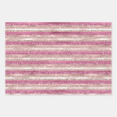 Girly Paarse Glitter Glam Stripes Inpakpapier Vel (Voorkant 2)