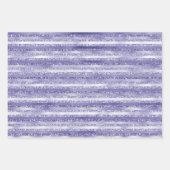 Girly Paarse Glitter Glam Stripes Inpakpapier Vel (Voorkant)