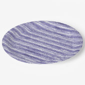 Girly Paarse Glitter Glam Stripes Papieren Bordje (Gekanteld)