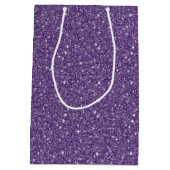 Girly Paarse Glitter Medium Cadeauzakje (Achterkant)