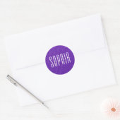 Girly Paarse Glitter Naam Schattigee Sparkle Ronde Sticker (Envelop)