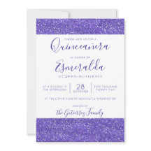 Girly Paarse Glitter Sparkle Quinceanera