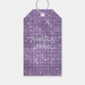 Girly Paarse Glitzy Sparkle Cadeaulabel