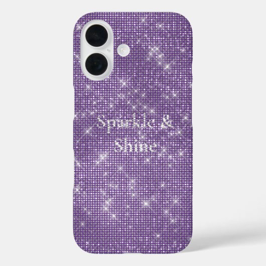Girly Paarse Glitzy Sparkle Case-Mate iPhone Case (Achterkant)