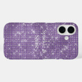 Girly Paarse Glitzy Sparkle Case-Mate iPhone Case (Achterkant (horizontaal))