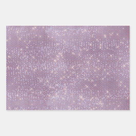 Girly Paarse Glitzy Sparkle Inpakpapier Vel (Voorkant 3)