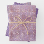 Girly Paarse Glitzy Sparkle Inpakpapier Vel (In situ)