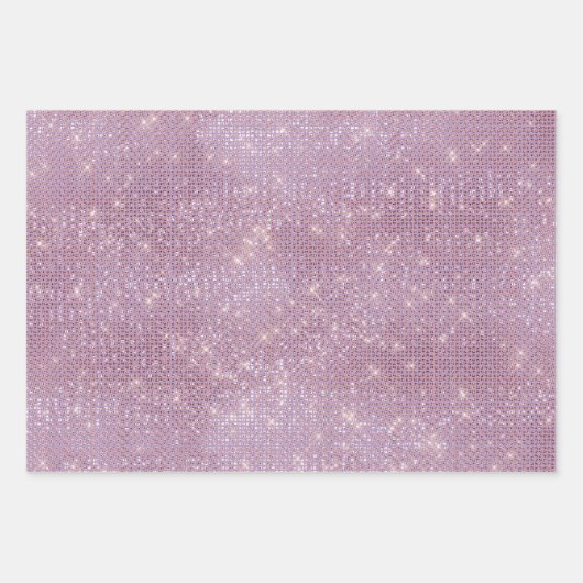 Girly Paarse Glitzy Sparkle Inpakpapier Vel (Voorkant)