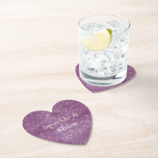 Girly Paarse Glitzy Sparkle Kartonnen Onderzetters (Insitu)