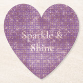Girly Paarse Glitzy Sparkle Kartonnen Onderzetters (Voorkant)