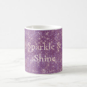 Girly Paarse Glitzy Sparkle Koffiemok
