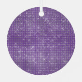 Girly Paarse Glitzy Sparkle Metalen Ornament (Achterkant)