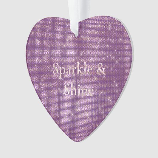 Girly Paarse Glitzy Sparkle Ornament (voorkant)
