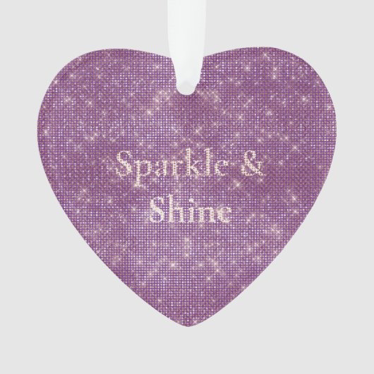 Girly Paarse Glitzy Sparkle Ornament (voorkant)