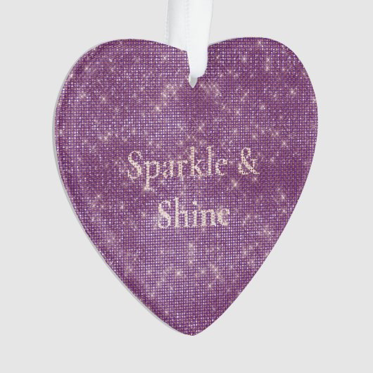 Girly Paarse Glitzy Sparkle Ornament (voorkant)