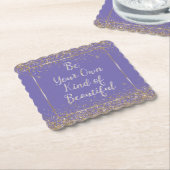 Girly Paarse gouden glitter mooie quote Kartonnen Onderzetters (Gebogen)