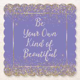 Girly Paarse gouden glitter mooie quote Kartonnen Onderzetters