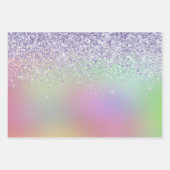 Girly Paarse Gouden Luipaard Glitter Harten Inpakpapier Vel (Voorkant 2)