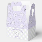 Girly Paarse Happy First Birthday Halloween Bedankdoosjes (Geopend)